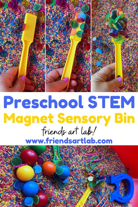 Science Sensory Bins Preschool, Sensory Theme Preschool, Sensory Bin Themes For Preschool, Preschool Stem Bins, Inexpensive Sensory Bins, Stem Sensory Bins, Playdough Sensory Bin, I Spy Sensory Bin, Easy Sensory Bins For Toddlers