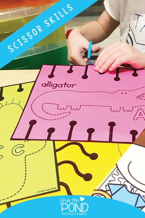 Scissor Skills {Practice Activities} Pre K Scissor Practice, Learn To Cut With Scissors, Scissor Practice Preschool, Prewriting Activities Preschool, Button Snake, Scissor Skills Preschool, Scissors Skills, Preschool Fine Motor Skills, Teaching Printables