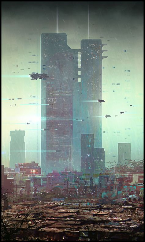 cyber-station999: “Stand Tall and Shake the Heavens ” Ville Cyberpunk, Futuristic Cityscape, Future Cities, Background Inspiration, Cyberpunk 2020, Art Cyberpunk, Sci Fi Landscape, Art Geek, Sci Fi City