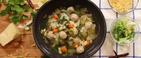 Italian Wedding Soup Recipe | Pasquale Sciarappa Recipes Osara Recipes, Chicken Broth Recipe, Pasquale Sciarappa Recipes, Chicken Parmigiana Recipe, Wedding Soup Recipe, Chicken Broth Soup, Pasquale Sciarappa, Italian Wedding Soup Recipe, Asparagus Recipes Roasted