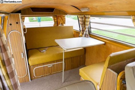 Westfalia Interior Ideas, Hippie Van Interior, Bus Renovation, Vw Interior, Vintage Volkswagen Bus, Vw Bus T3, Vw Bus Interior, Wisconsin Vacation, Camper Bus