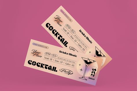 Concert Tickets Design, Ticket Logo, Tickets Design, Drink Tickets, Drink Ticket, Movie Ticket, Party Tickets, Concert Tickets, Print Templates