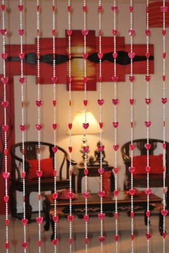 Amazon.com: Asian Home Beautiful Acrylic Beaded Curtain - Red Heart: Home & Kitchen Beaded Curtain, Asian Homes, Indie Room Decor, In Door, Room Deco, Indie Room, Red Curtains, Dreamy Room, Beaded Curtains