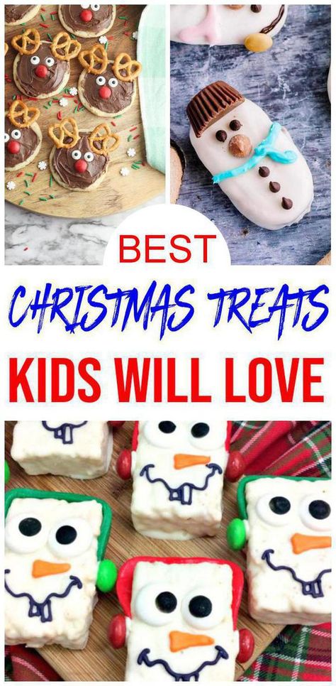 Christmas Treats Kids, Holiday Treats For Kids, Easy Christmas Treats To Make, Treats To Make With Kids, Easy Christmas Cookies Decorating, Kids Christmas Treats, Christmas Snacks Easy, Christmas Treats To Make, Christmas Desserts Kids