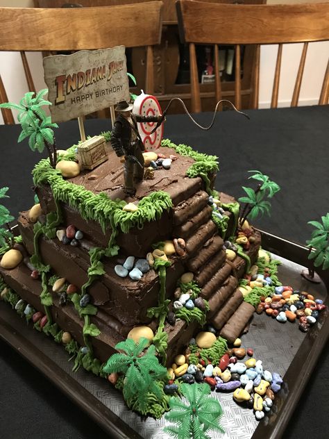 Indiana Jones Cake, Blackberry Vine, Indiana Jones Birthday Party, Indiana Jones Party, Rodjendanske Torte, Birthday Cake Kids, Indiana Jones, Creative Cakes, 7th Birthday