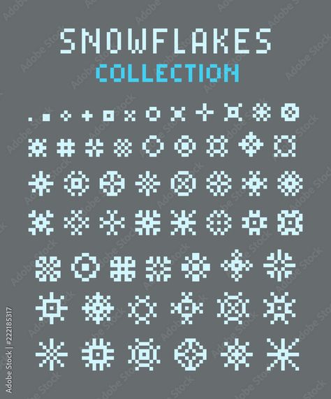 Pixel Snowflake, Lego Printing, Animal Crossing Builds, Graph Art, Pixel Art Landscape, Minecraft Aesthetic, Art Ornament, Pixel Art Characters, Pixel Pattern