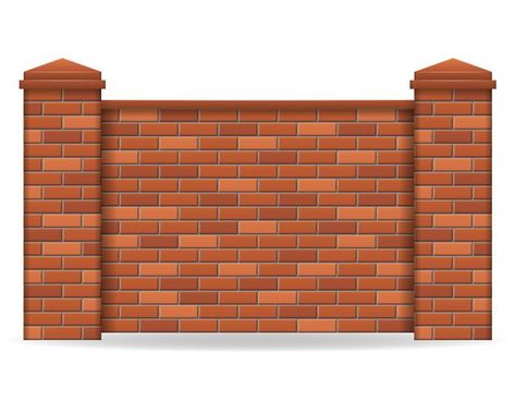 brick fence vector illustration Brick Illustration, Fence Brick, Compound Wall Design, Photoshop Backgrounds Backdrops, Brick Fence, Building Illustration, Brick Wall Background, Illustration Background, Material Textures