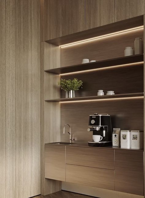 Coffee Corner Wallpaper, Coffe Corners Ideas In Kitchen, Coffe Corners Design, Luxury Coffee Corner, Coffee Corner Ideas Modern, Coffee Station Design, Coffe Corners Ideas, Corner Coffee Bar Ideas, Corner Coffee Bar