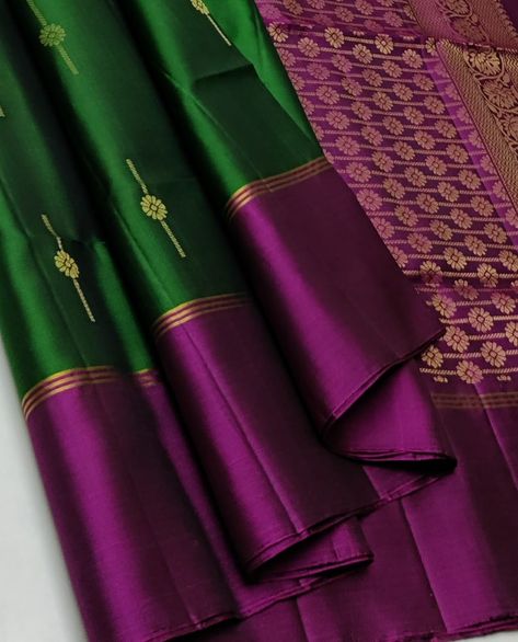 Pure handloom Double warp soft silk saree in Fancy design @6650+$ To place your order ping us on 9705125745 Pattu Saree Colour Combinations, Saree Combination, Saree Color Combinations, Dusky Skin, Indian Bride Makeup, Desi Outfits, New Saree Designs, Long Gown Design, Saree Draping