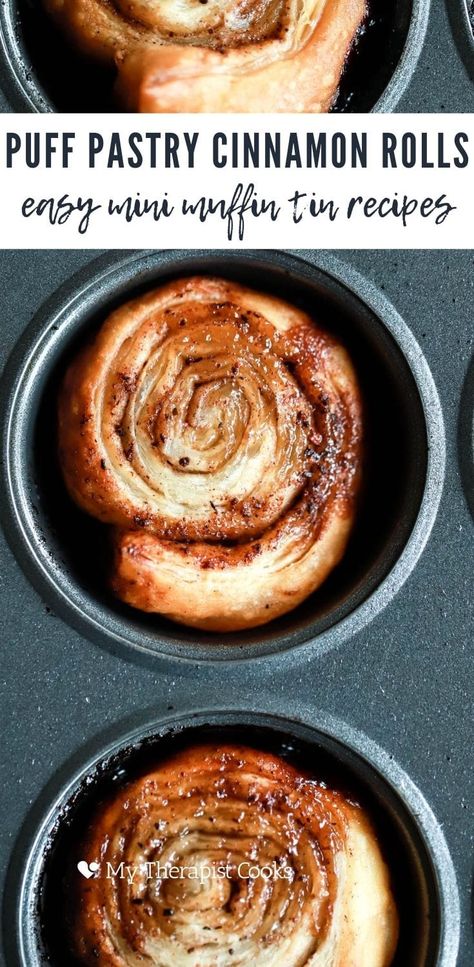 Frozen Puff Pastry Recipes, Puff Pastry Cinnamon Rolls, Pastry Cinnamon Rolls, Puff Pastry Cinnamon, Puff Pastry Recipes Dessert, Mini Cinnamon Rolls, Pastries Recipes Dessert, Pastry Cream Recipe, Make Ahead Brunch