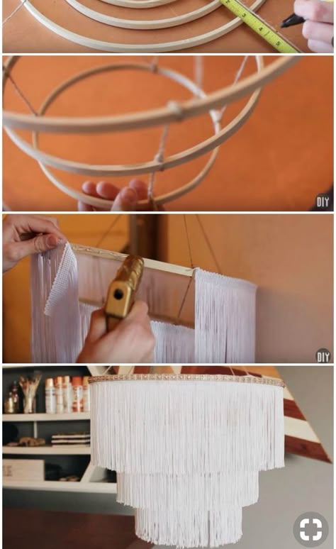 Diy Luminaire, Diy Home Decor Living Room, Diy Lampe, Bedroom Crafts, Craft Room Decor, Diy Chandelier, Diy Lamp Shade, Diy Crafts Room Decor, Diy Home Decor On A Budget