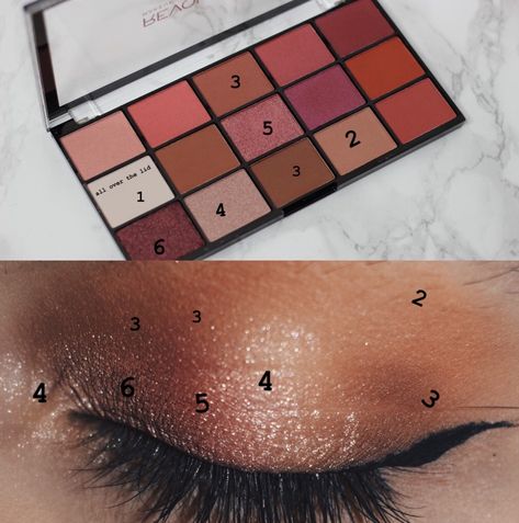 Revolution Palette Looks, Revolution Eyeshadow Palette Looks, Makeup Hashtags, Revolution Makeup Eyeshadow, Wedding Hairdos, Makeup Revolution Palette, Revolution Palette, New Makeup Ideas, Revolution Eyeshadow