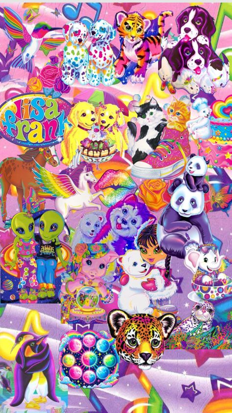 #lisafrank #colorful #stickers Lisa Frank Wallpaper, Early 2000s Childhood, Lisa Frank Party, Frank Wallpaper, 2000s Childhood, Lisa Frank Stickers, Colorful Stickers, Lisa Frank, Early 2000s