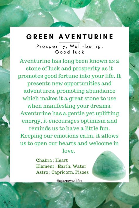 Aventurine Stone Meaning, Green Adventure Crystal Meaning, Green Adventure Crystal, Aventurine Meaning, Crystal Magick, Green Adventure, Crystal Healing Chart, Green Aventurine Crystal, Crystal Guide