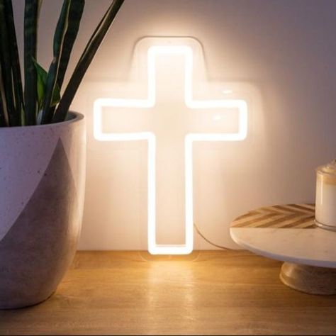 jesus cross baptism neon sign light Neon Sculpture, Danielle Bregoli, Moon Fashion, Neon Wall Art, Led Wand, Youth Room, Cross Jesus, Cross Wall, Cross Wall Decor