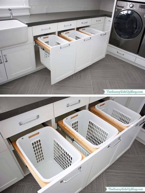 37 Amazingly clever ways to organize your laundry room Room Storage Diy, Bilik Air, Basement Laundry Room, Dream Laundry Room, Basement Laundry, Desain Pantry, Laundry Room Layouts, Laundry Room Renovation, Laundry Design