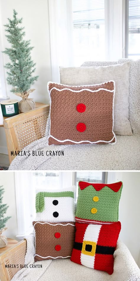 Free Crochet Pillow Patterns for Kids - Pattern Center Fun Pillows, Crochet Pillow Patterns Free, Crochet Pillow Cases, Crochet Free Patterns, Cushion Cover Pattern, Christmas Crochet Patterns Free, Pillow Covers Pattern, Crocheted Christmas, Pillow Patterns