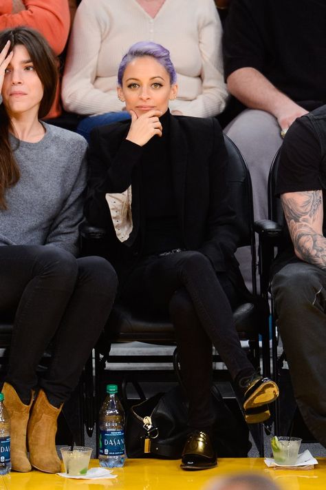 Pin for Later: The REAL Reason We're Loving Basketball? Celebrity Courtside, Basketball Game Outfit Women, Basketball Game Outfit, Joel Madden, Nba Basketball Game, Lakers Game, Girls Run The World, Nba Game, Nba Outfit