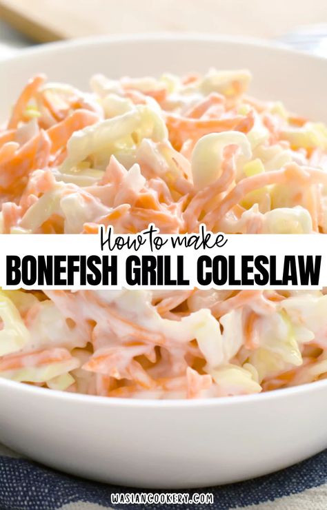 Bonefish Grill Coleslaw Recipe - Wasian Cookery Bonefish Coleslaw Recipe, Bonefish Grill Coleslaw Recipe, Grilled Cabbage Recipes, Michigan Sauce Recipe, Bonefish Grill Recipes, Healthy Coleslaw, Grilled Cabbage, Coleslaw Recipe Easy, Bonefish Grill