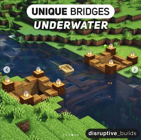 Underwater Bridge Minecraft, Minecraft Zoo Layout, Mc Bridge, Minecraft Zoo Exhibits, Minecraft Enclosure, Underwater Minecraft Houses, Underwater Base Minecraft, Unique Minecraft Builds, Minecraft Spawn Point Ideas