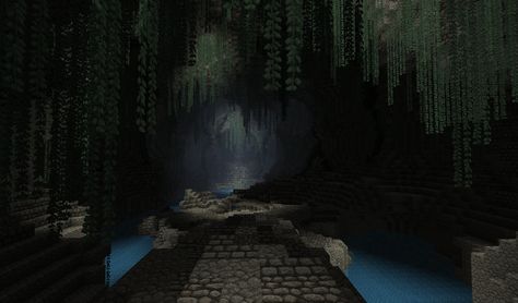 Cave/swamp clearing Minecraft Cave Aesthetic, Cave Minecraft, Minecraft Irl, Minecraft Clipart, Setting Aesthetic, Minecraft Cave, Minecraft Underwater, Minecraft Gameplay, Minecraft Dungeons