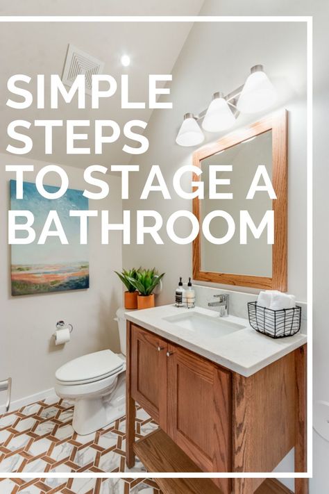 Stage A Bathroom To Sell, Bathroom Staging Ideas, Staging Bathroom, Airbnb Bathroom, Small Bathroom Organization Ideas, Bathroom Staging, Small Bathroom Decor Ideas, Real Estate Staging, Staging Ideas