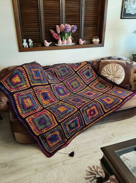 Crochet Blanket Aesthetic, Crochet Bedsheets, Hippie Crochet, Crochet Cord, Crochet Blanket Designs, Crochet Blanket Afghan, Crochet Granny Square Blanket, Crochet Throw Blanket, Crochet Blocks