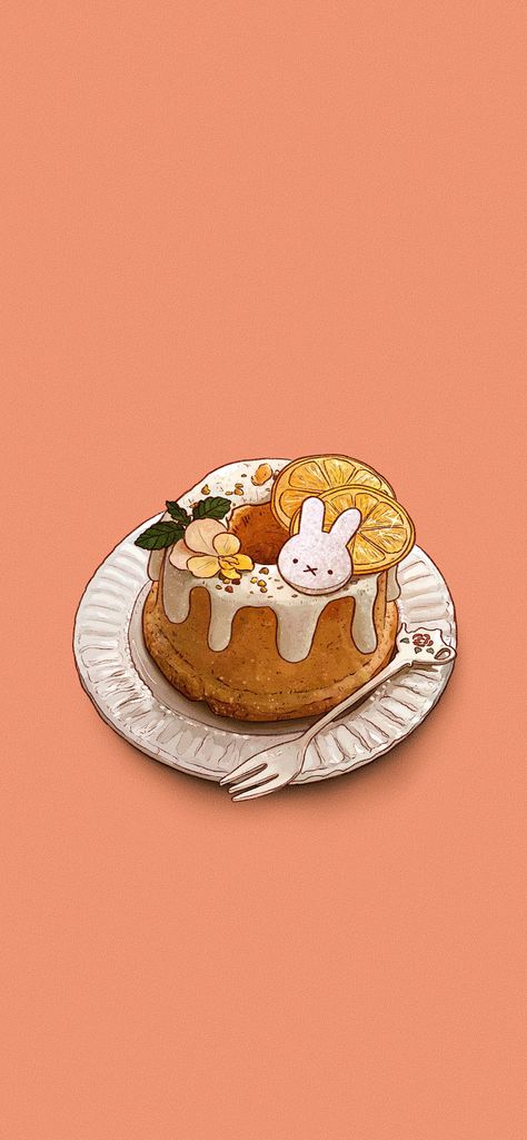 Cute Food Wallpaper, Peach Wallpaper, Cute Food Drawings, Food Painting, Food Wallpaper, Pretty Drawings, Best Iphone Wallpapers, Phone Wallpaper Design, Cute Kawaii Drawings