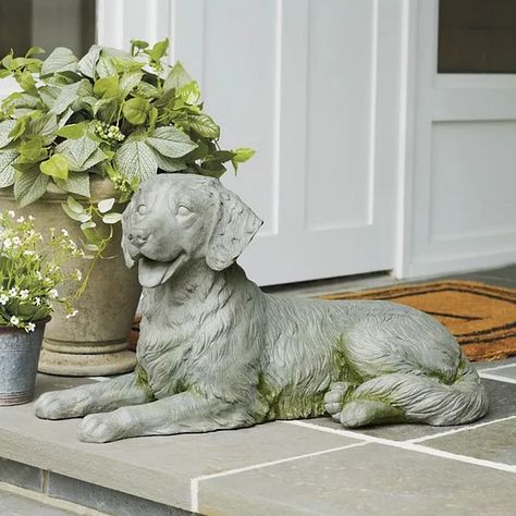 Sitting Labrador Garden Statue Large Outdoor Statues, Dog Statue Decor, Happy Personality, Clay Dog, Dog Pack, Golden Retriever Mom, Outdoor Garden Statues, Dog Things, Long Walk