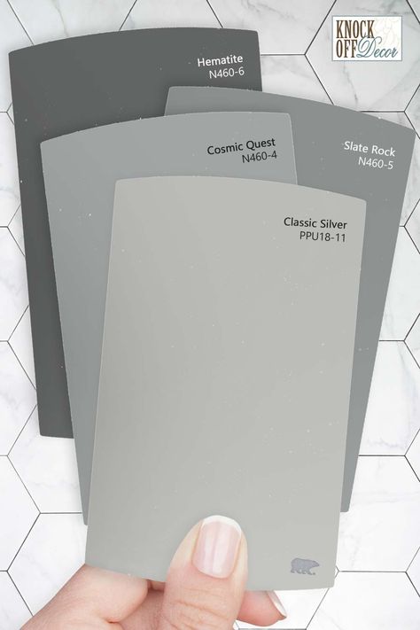 Behr Classic Silver, Benjamin Moore Coventry Gray, Silver Room, Paint Charts, Behr Paint, Grey Color Palette, Grey Paint Colors, Neutral Undertones, Silver Paint