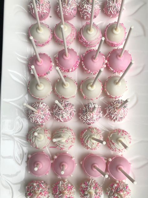 Girly Cake Pops, Pink Baby Shower Food, Coquette Cake, Quinceanera Pink, Bright Aesthetic, Girly Cakes, Baby Shower Treats, Fav Food, Cute Birthday Cakes