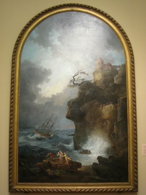 Hubert Robert - The Shipwreck  (Worcester Art Museum) 1733-1808 ユベール・ロベール Hubert Robert, Shipwreck, Worcester, Art Museum, 18th Century, Landscape Paintings, Art