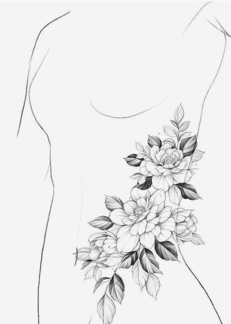 Tattoo Designs Minimalist, Side Stomach Tattoos, Tattoos Floral, Tattoos Watercolor, Tattoos Forearm, Stomach Tattoos Women, Floral Tattoos, Hip Tattoos Women, Watercolor Tattoos