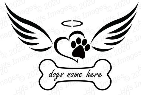 Tatoo Dog, Angel Wings Svg, Paw Print Svg, Memorial Svg, Dog Memorial Tattoos, Pawprint Tattoo, Dog Loss, Dog Heaven, Geniale Tattoos