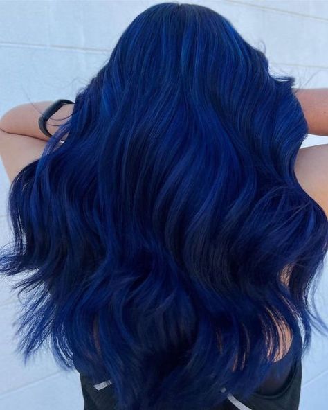 Sapphire Blue Hair, Hairstyles For Short Natural Hair, Midnight Blue Hair, Indigo Hair, Blue Hair Aesthetic, Short Natural Hair, Twa Hairstyles, Dark Blue Hair, Hair Color Underneath