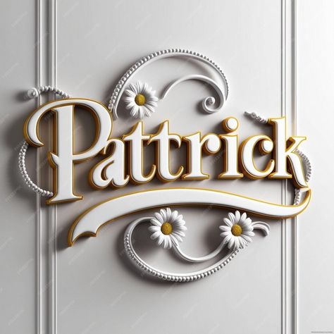 Premium Photo | A stunning 3D logo design of the acronym Patrick rendered in luxurious white and yellow lettering set against a pristine white background 3d Logo Design, 3d Logo, Business Card Maker, Poster Maker, Flyer Maker, Stationery Templates, Poster Invitation, Presentation Template Free, Logo Maker