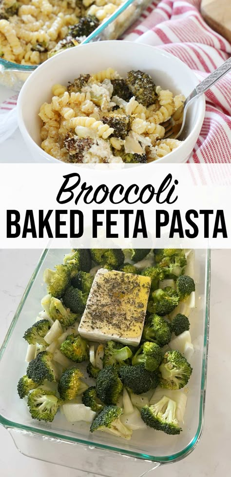 Recipes With Broccoli Healthy, Feta And Broccoli, Baked Feta Broccoli Pasta, Til Too Feta Pasta, Week Night Meals Weeknight Dinner, Feta Broccoli Pasta, Pasta And Feta Cheese Recipes, Tiktok Dinner Ideas, Healthy Feta Recipes