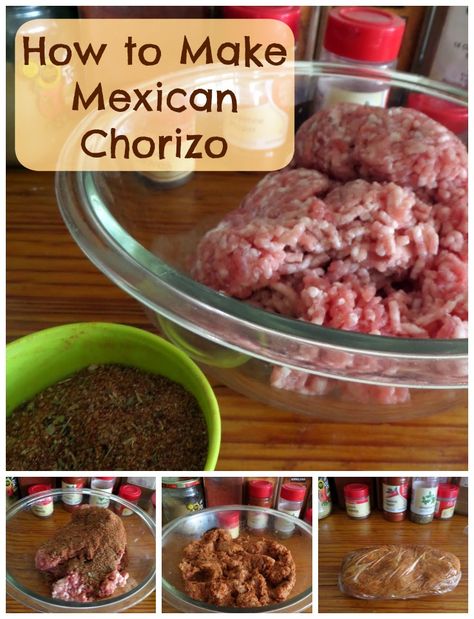 How to Make Mexican Chorizo:  A tutorial that shows you how to turn ground pork into chorizo with some fairly common spices. Owens Sausage Recipes, Homemade Chorizo Sausage, Canning Ground Pork, Pork Chorizo Recipes, Breakfast Ideas Mexican, Meat Curing, Homemade Chorizo, Sausage Making Recipes, Homemade Sausage Recipes