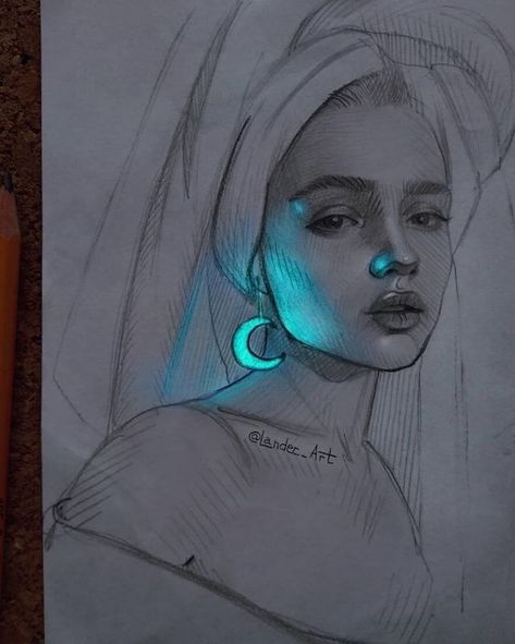 neon moon light draw something drawing figures drawing illustration inktense pencils sketch ideas Yana Poplavskaya, Drawing Portraits, Arte Inspo, Pencil Art Drawings, Pencil Portrait, Art And Illustration, A Pencil, Anatomy Art, Colorful Drawings