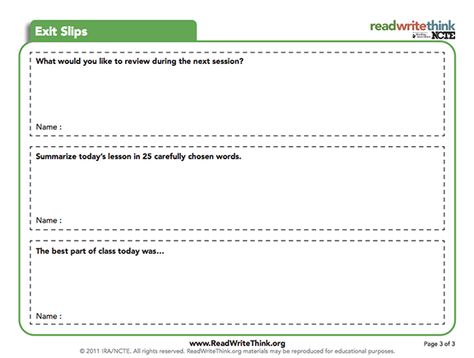 Here's a set of 3 different exit slips from ReadWriteThink. Exit Slips Middle, Classroom Exit Ticket Ideas, Science Exit Tickets, Exit Tickets Template, Exit Tickets Elementary, College Classroom, Exit Slips, Health Teacher, Assessment For Learning