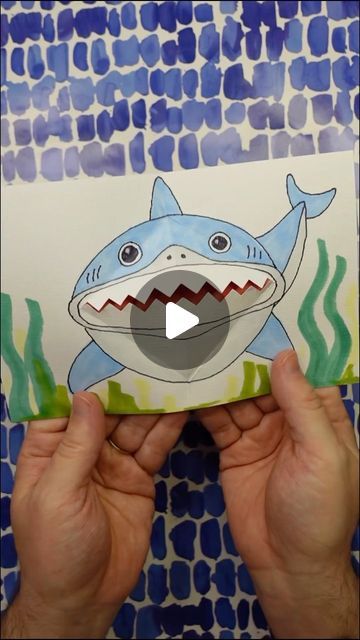 Shark Birthday Card, Fun Kid Crafts, Craft Activity For Kids, Shark Craft, Cardstock Crafts, Shark Art, Shark Birthday, Craft Activity, Birthday Stuff