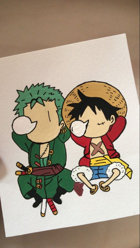 Zoro Painting Easy, Painting Ideas Anime Easy, One Piece Drawing Zoro, One Piece Painting Ideas, One Piece Painting Canvases, One Piece Canvas Painting, One Piece Watercolor, Zoro Painting, Simple Anime Painting