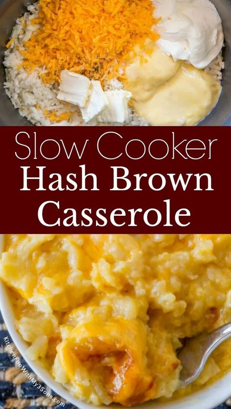 Hashbrown Breakfast Casserole Crockpot, Slow Cooker Hashbrown Casserole, Crockpot Hashbrown Casserole, Hashbrown Casserole Easy, Easiest Breakfast, Crockpot Side Dishes, Hashbrown Casserole Recipe, Hashbrown Casserole, Crockpot Casserole