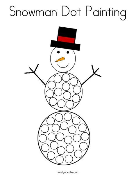 Snowman Dot Painting Coloring Page - Twisty Noodle New Year's Eve Crafts, Winter Activities Preschool, Twisty Noodle, Fine Motor Activities For Kids, Snow Theme, Do A Dot, Dot To Dot, Winter Preschool, Dot Markers