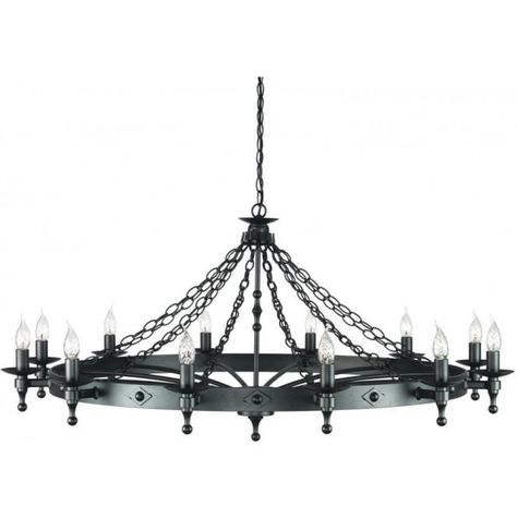 Warwick 12 Light Chandelier with Graphite Black Finish Black Candle Chandelier, Wrought Iron Lights, Wrought Iron Chandeliers, Candle Chandelier, Iron Chandeliers, Iron Candle, Hanging Ceiling Lights, Metal Candle, Ceiling Chandelier