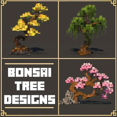 Minecraft Japanese Tree, Minecraft Dragon Egg Display, Minecraft Tree Build, Custom Trees Minecraft, Minecraft Nature Builds, Minecraft Trees Design, Minecraft Pond Ideas, Minecraft Custom Trees, Pond Minecraft