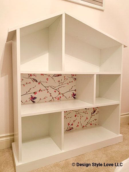 Diy Doll House Bookshelf, Dollhouse Bookcase Diy, Dollhouse Bookcase Makeover, Bookcase Dollhouse Diy, Bookshelf Into Dollhouse, Bookshelf Dollhouse Diy, Dollhouse Bookshelf Diy, Pottery Barn Dollhouse Bookcase, Diy Dollhouse Bookcase