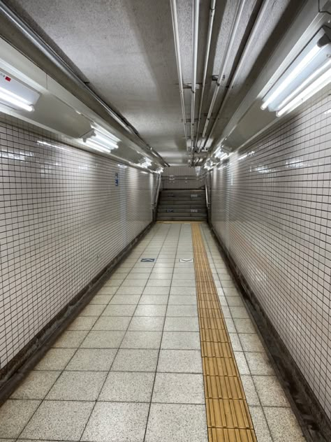 Subway Liminal Space, Subway Stairs, Underground Passage, Subway Tunnel, Underground Subway, Tokyo Subway, Perspective Photography, Subway Train, Liminal Space