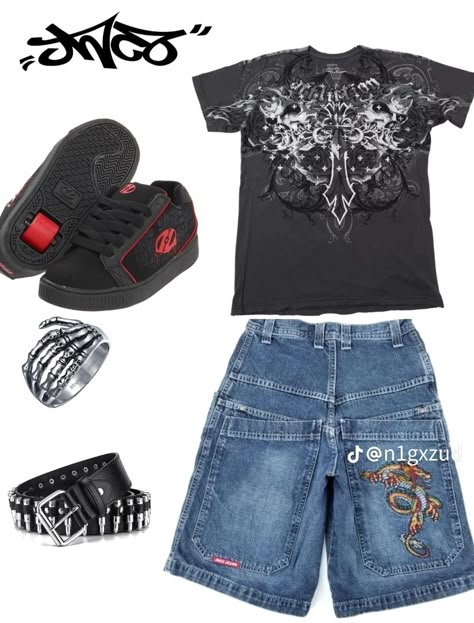 2000s Skater Fashion, Y2k Outfits Shorts, Grunge Outfits Y2k, Essentials Outfit, Y2k Outfits Men, Y2k Grunge Outfits, 2000s Outfit, Skater Outfits, Mens Shorts Outfits