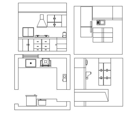 Kitchen Layout Drawing, Dwg Download Free, Kitchen Elevation, Chimney Design, Kitchen Drawing, Elevation Drawing, Kitchen Layout Plans, Autocad Blocks, Interior Architecture Drawing